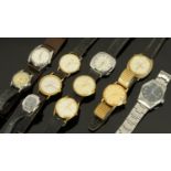Eleven vintage wristwatches, including Accurist, Avia, Lonstar, Leno, Sekonda, etc.