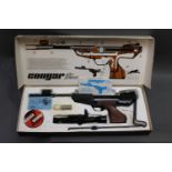 Milbro Cougar .22 break barrel air pistol, boxed, with scope, shoulder extension, pellets, etc.