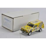 Automany K164 1/43 Renault Jeep Cherokee Paris Dakar 1988. Handmade Resin Model Car. E in Box.