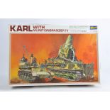 Hasegawa 1/72 KARL with munitionspanzer IV. Plastic Model Kit. As New.