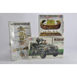 Trio of 1/35 Tamiya Kits. Sandbags M151A2 and Flak Anti Aircraft Gun. Plastic Model Kits.