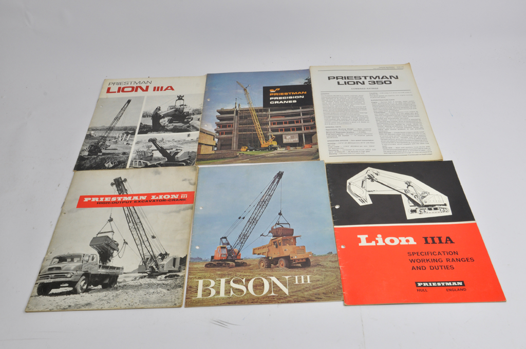 An interesting group of Priestman Industrial / Construction sales literature / machinery