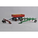 GAMA implements including Trailer and Plough plus one other. F to VG. (3)