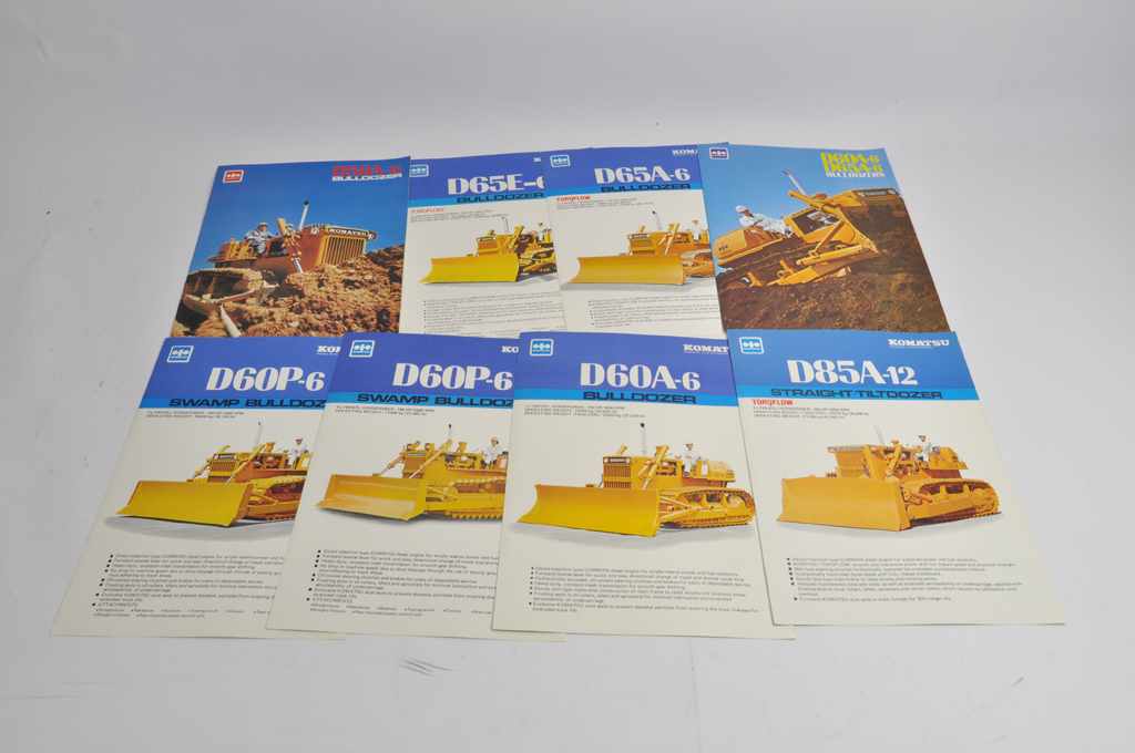 An interesting group of Komatsu Industrial equipment / Construction sales literature / machinery