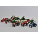 Group of unboxed various scale Tractors from mainly Ertl. Generally VG. (12)