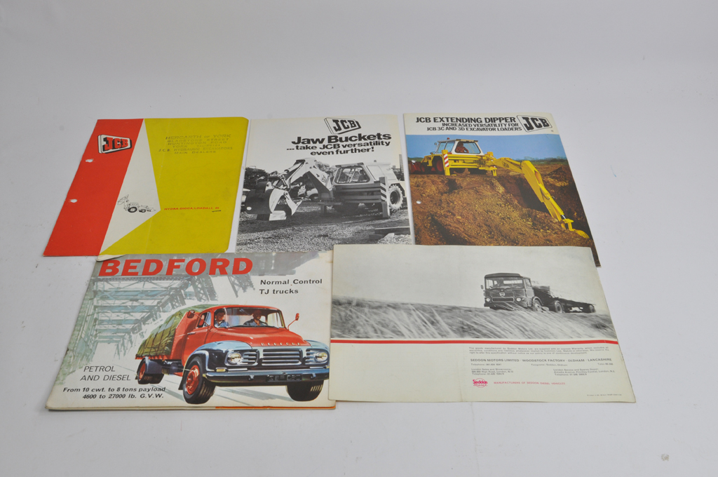 An interesting group of JCB and Bedford Industrial equipment / Construction sales literature /
