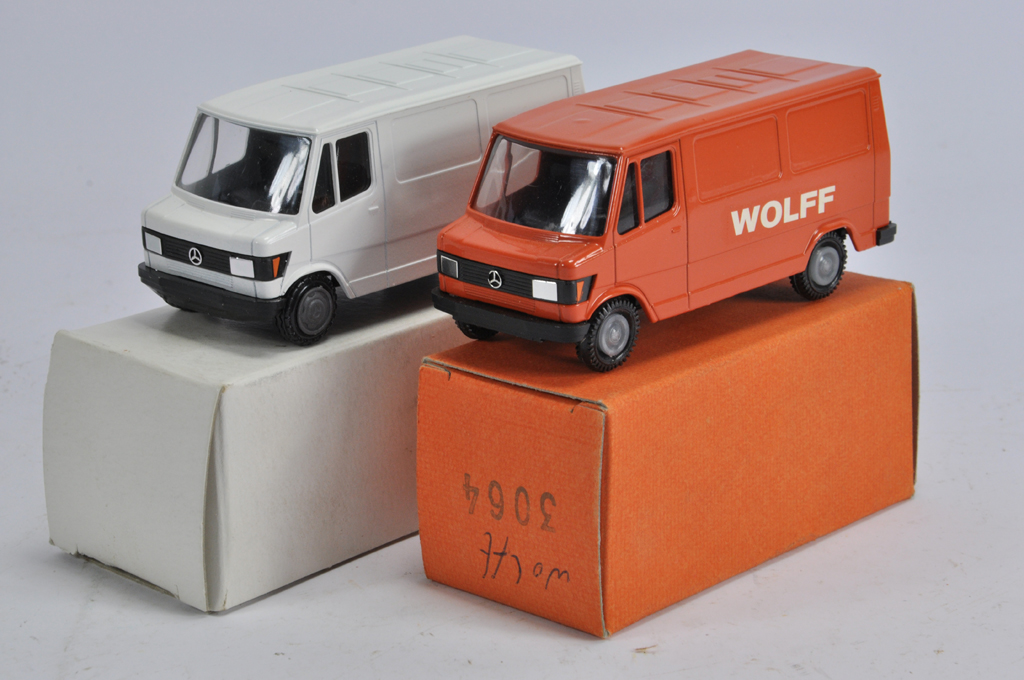 Conrad Mercedes Van x 2. WOLF and one other. M in Boxes. (2)