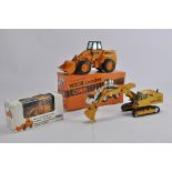 Interesting Construction Diecast Trio including NZG Case W20B Wheel Loader, Conrad Gescha Liebherr