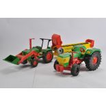 Misc plastic larger scale toy tractors. VG to E. (3)