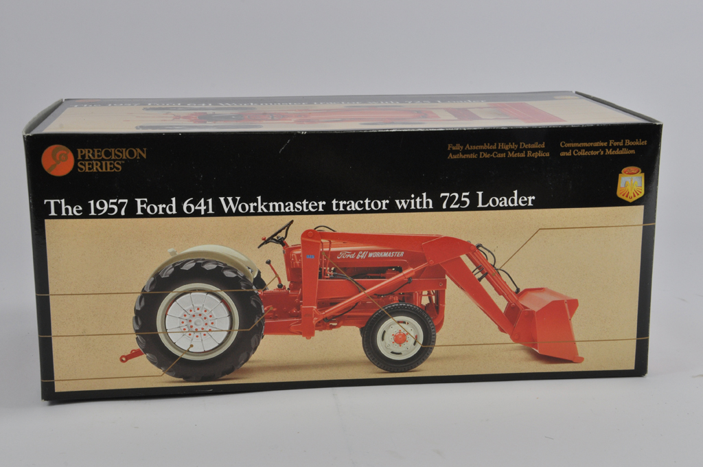 Ertl Precision Series 1/16 1957 Ford 641 Tractor with 725 Loader. NM to M in VG to E Box.