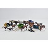 Misc Metal Lead Figure group including mainly Horse issues and some accessories. Britains and