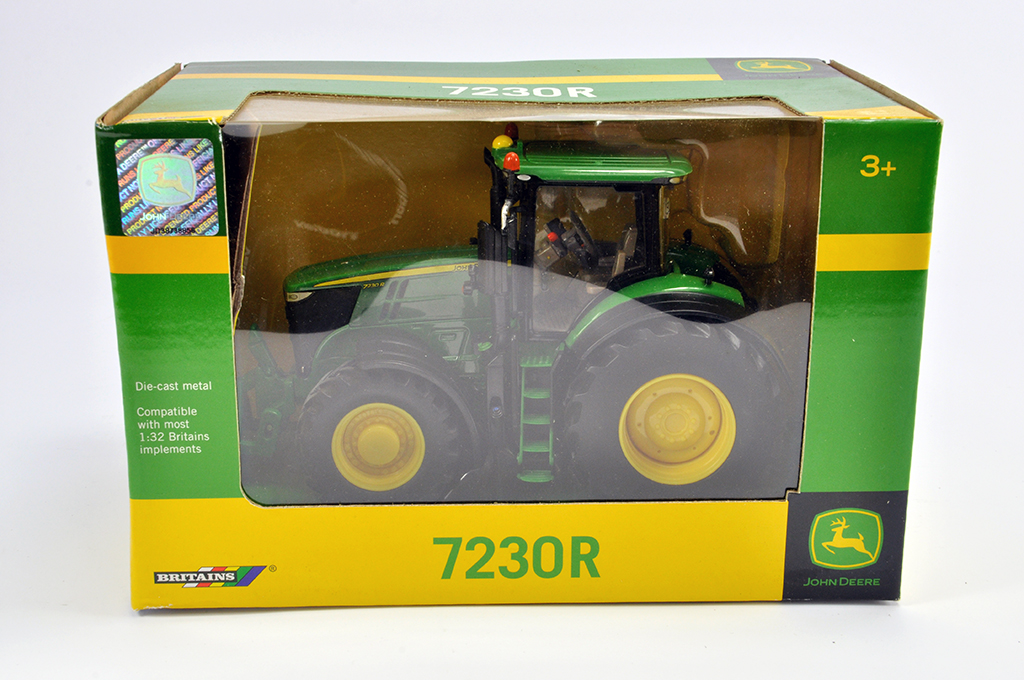 Britains 1/32 John Deere 7230R Tractor. M in Box (Some light smoke related staining to box).