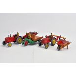 Dinky Toys Selection of Tractor and Farm Items including Massey Harris x 2, Motocart, Manure