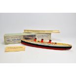 Chad Valley "Take to Pieces" model of the RMS Queen Mary Liner. Assembled as per picture. VG to E in