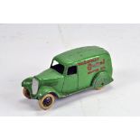 Dinky Toys Pre-war 28 Series type 2 Van Castrol. Green, with plated smooth hubs, white tyres.