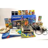 An interesting assortment of Commadore 64 items including original computer system, components,