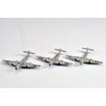 Dinky Toys No.70E Meteor Twin Jet Fighter x 3. F/G. (3)