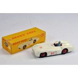 Dinky Toys No.237 Mercedes Racing Car. White with Red Hubs, treaded tyres. VG in G/VG Box.