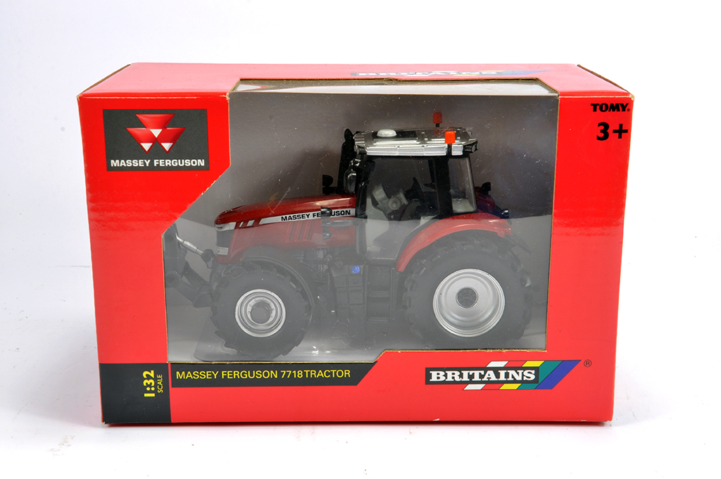 Britains 1/32 Massey Ferguson 7718 Tractpr/ M in Box (Box has some slight nicotine staining.)