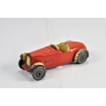 Dinky Toys Pre-War No.22A Sports Car. Red body with cream wings. General wear hence F. Still a