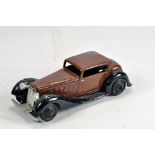 Dinky Toys No.36c Humber. Brown body, black detailed chassis and ridged hubs. Extra Detailing. G/E.