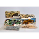 Airfix Military Vehicles Series 2, Type 3 Bagged Kits; DUKWx 2, Buffalo and Tiger Tank. (4)