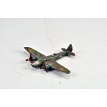 Dinky Toys pre-war No.62B Bristol Blenheim Bomber. Camouflage green, brown, silver cockpit, red