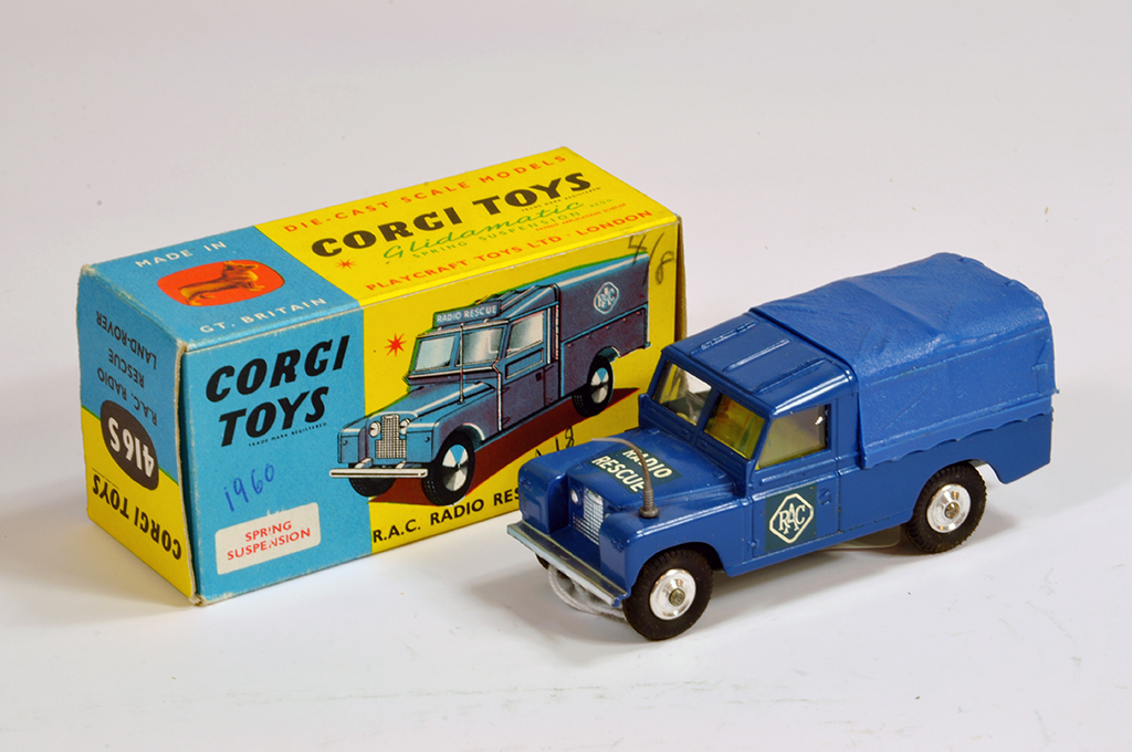 Corgi No. 416S RAC Radio Rescue Land Rover. Bright example is NM in VG to E box.