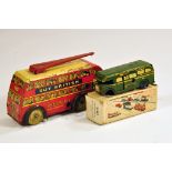 Wells Brimtoy Tinplate Clockwork Medium Sized Trolleybus plus Mechanical Greenline Bus with Box.