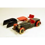 Meccano Car Constructor No. 1 open top with black body and red including extra hood and seats. Still