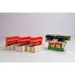 Group of Promotional Model Buses from Corgi. Orange Double Decker and 3 others. M in Boxes. (6)
