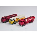 Dinky No. 941 Foden Mobilgas Tanker x 2 (Repainted and Restored) plus Dinky Leyland Octopus Shell/BP