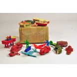 A selection of misc vintage plastic toys including various vehicles and items. Various makers, Tudor