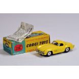 Corgi No. 304 Mercedes 300SL Hard-Top in hard to find yellow shade. Generally E to NM in G to VG