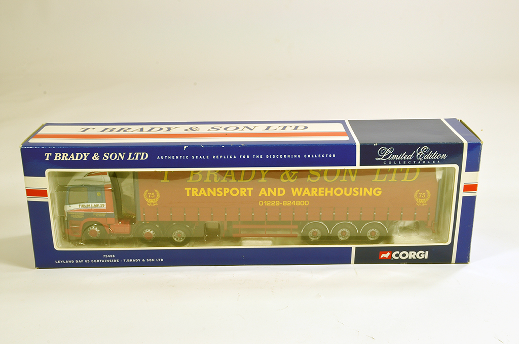 Corgi 1/50 Commercial Diecast comprising No. 75408 Leyland DAF Curtainside. T Brady. M in Box.
