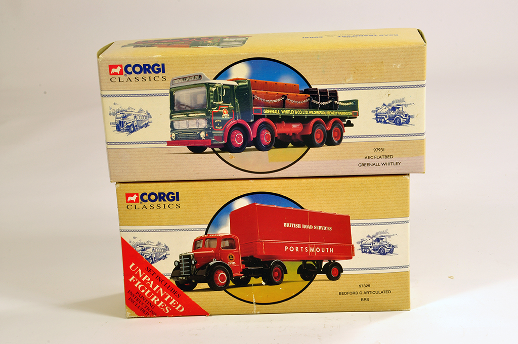 Corgi 1/50 Commercial Diecast comprising No. 97931 AEC Flatbed (Greenall Whitley) plus 97329 Bedford