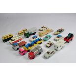 An assortment of diecast cars from various makers. Norev, Matchbox, Dinky etc. Generally F to G.