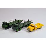 Dinky No.905 Foden Flat Truck with Chains x 2 plus No. 533 Leyland Cement Wagon (R). (3)