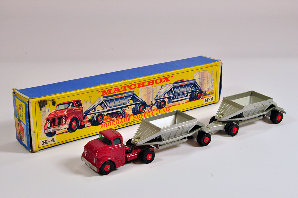 Matchbox King Size K4 GMC Fruehauf Hopper Train. G to VG in G Box.