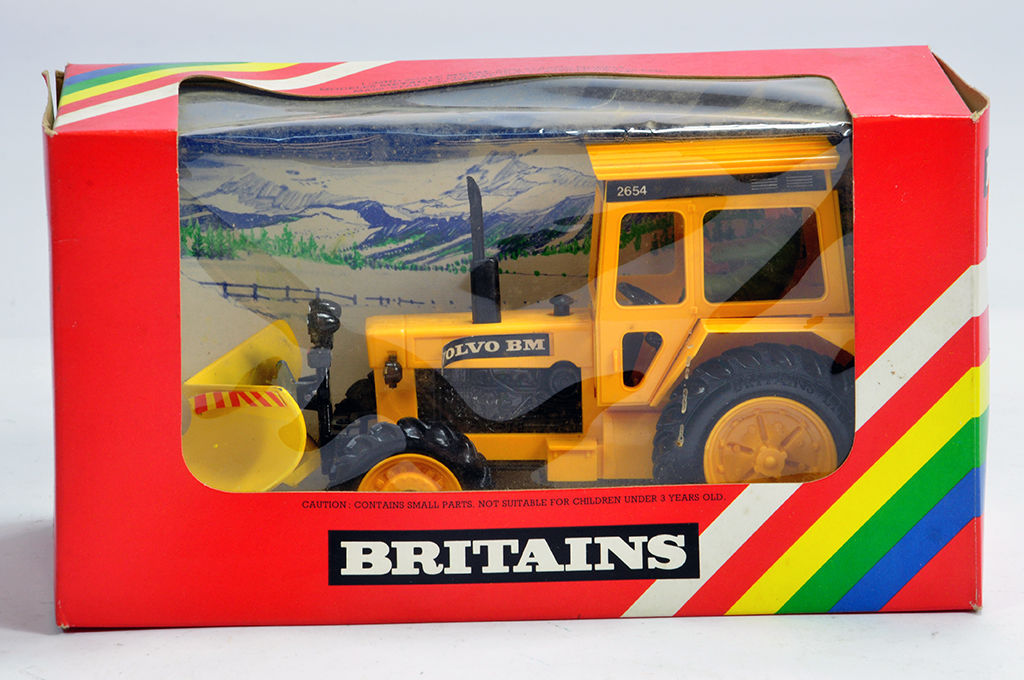 Britains No. 9590 1/32 Volvo BM2654 Industrial Tractor with snowplough. E to NM in VG Box.