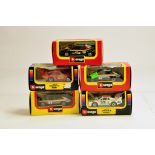 Burago Diecast Racing Car group. M in Boxes. (5)