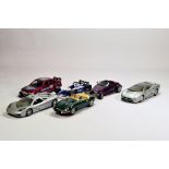 An unboxed group of 1/18 Cars. Burago etc. VG to E. (6)