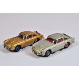 Corgi Duo of James Bond 007 Aston Martin DB5 in Gold and Silver. Generally G to VG. (2)