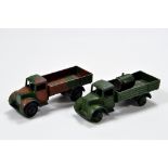Dinky 22C Camouflaged Truck and 22S Searchlight Truck. F to VG. (2)