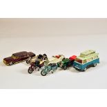 Group of diecast vehicles including motorbikes from Corgi and Matchbox Etc. F to G. (7)