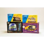 Corgi Classics Tram issues plus Daimler ambulance and one other issue. (4)