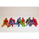 Mego 8" Action Figure Group including Superman x 2, Batman x 2 and Robin x 2. Generally F to G. (6)