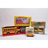 Assortment of Diecast and Plastic Toys including Buddy L, Corgi, Atlas Dinky and one other. M in