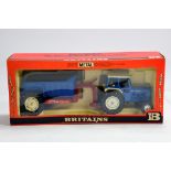 Britains No. 9630 1/32 Ford 6600 Tractor and Dump Trailer Set. VG to E (Exhaust loose) in E Box.
