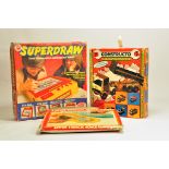 Group of retro / vintage / collectable games including superdraw and two others. Appear complete but